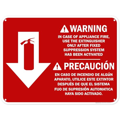 Osha Fire Extinguisher Instruction Warning Bilingual Sign, 18x24 Inches, 55 mil thick HDPS (high density polystyrene), Made in USA by My Sign Center - size: 18x24 Polystyrene