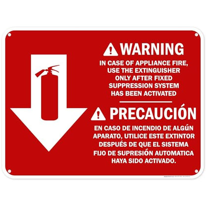 Osha Fire Extinguisher Instruction Warning Bilingual Sign, 18x24 Inches, 55 mil thick HDPS (high density polystyrene), Made in USA by My Sign Center - size: 18x24 Polystyrene