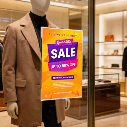 15 Pack 8.5x11 Acrylic Sign Holder Wall Mount, Clear Plastic Wall Signs Display for Flyers, Acrylic Frame Photo Menu Stands with Adhesive Tape for Restaurants, Office and Business Store - No Drilling - size: 15 Pack 8.5x11" Wall Mount