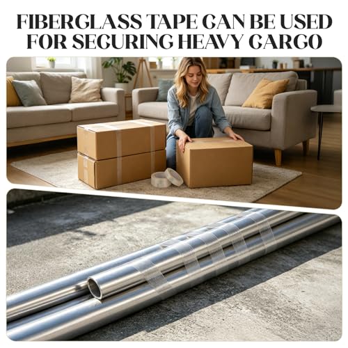 Mono Fiberglass Transparent Reinforced Packing,Strapping Tape Packaging Tape Heavy Duty Waterproof Tape 2" x55yards, 6mil (2 Pack)