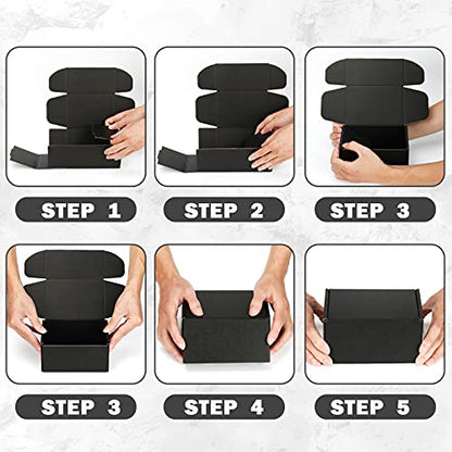 Black Shipping Boxes 6x6x3 Inches, 20 Pack - color: Black, size: 6x6x3 Inch