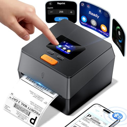 Phomemo Shipping Label Printer with Touchable Screen & Built-in Label Bin - color: Grey