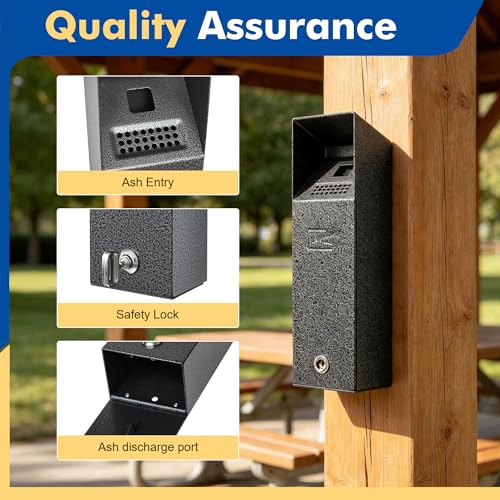 Wall Mounted Trash Can Outdoor Commercial Receptacles Container Disposal Outdoor Vertical Trash Can for Hotel Café Bar Shopping Centre Courtyard - size: Medium