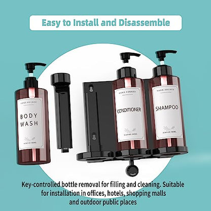 Plastic Shampoo Dispenser Body Wash Dispenser Wall Mount for Home