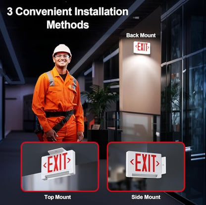 UL Emergency Exit sign with Lights Battery Backup Hardwired 120/277V, 1PC - color: 1 Pack