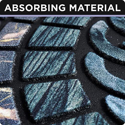 ubdyo Warm & Stylish Front Door Mat - Doormat Entrance - Blue, 23" x 36" - color: XL Blue Round