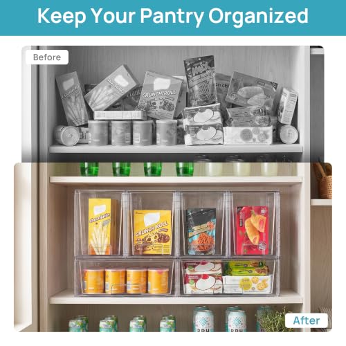 Vtopmart Clear Stackable Storage Drawers, 6 Pack Wide Tall Set - style: 2 Wide+4 Large