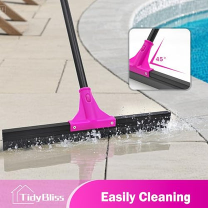 TidyBliss 18” Wide Floor Squeegee Broom Heavy Duty with 58.3” Long Handle