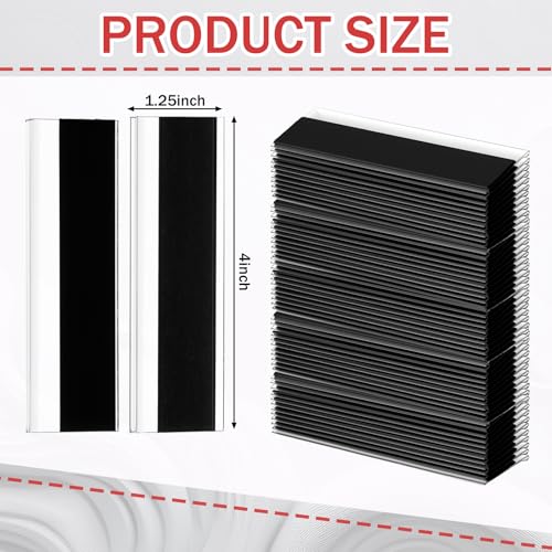 Fainne 50 Pcs Magnetic Shelf Label Holders, 1.25 x 4 Inches - size: 1.25 x 4 Inches