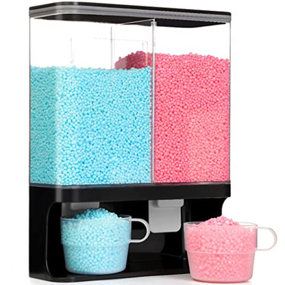 Conworld Laundry Detergent Dispenser, Wall-Mounted Scent Booster Beads Dispenser for Laundry Organizer, Laundry Beads Container, Rice Dispenser, Black - color: D-Black