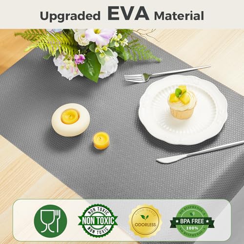 100% EVA Shelf Liner Waterproof Non Adhesive, 12" x 120", Grey - color: Gray, size: 12"W x 120"L