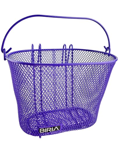 Basket with Hooks, Front, Removable, Wire mesh Small, Kids Bicycle Basket - color: Purple