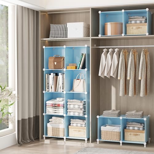 AWTATOS Cube Storage Organizer, Closet Organizers, 6 Cube Shelf, Blue - color: Blue