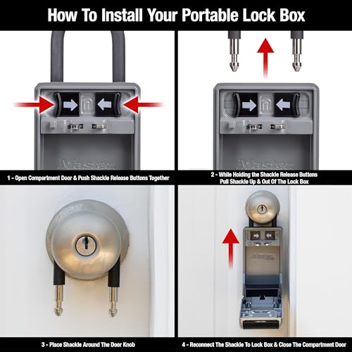 Master Lock High Capacity Key Lockbox, Combination Dial, Removable Shackle - size: 1 Pack, style: Removable Shackle