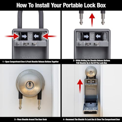 Master Lock High Capacity Key Lockbox, Combination Dial, Removable Shackle - size: 1 Pack, style: Removable Shackle
