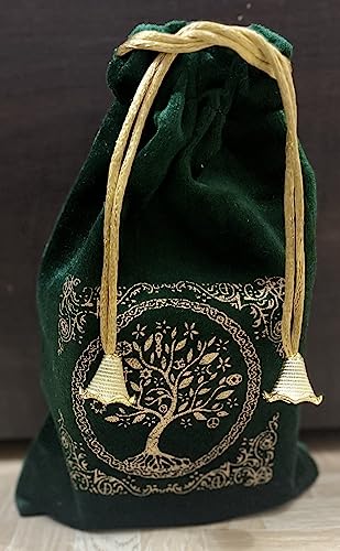 Indian Consigners Soft Velvet Pouch for Tarot, Altar, Rune, Gift, Crystal, jewelry Wrap Bags for Precious, Sacred and Spiritial Items (Green) - color: Green