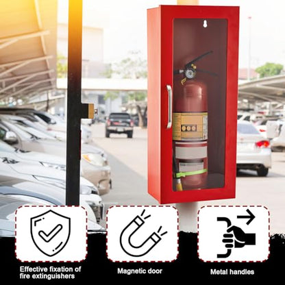 Zonon 1 Pcs 10lb Fire Extinguisher Cabinet Wall & Surface Mount, Red - color: Red