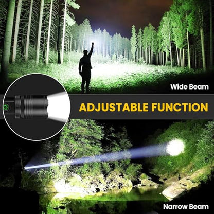 Flashlight Rechargeable Flashlights High Lumens, 99,000 LM Bright LED Flashlight Powered Flash Light, USB Rechargeable Flashlights & Waterproof Handheld Flash lights for Home Camping Hiking(2 Pack)