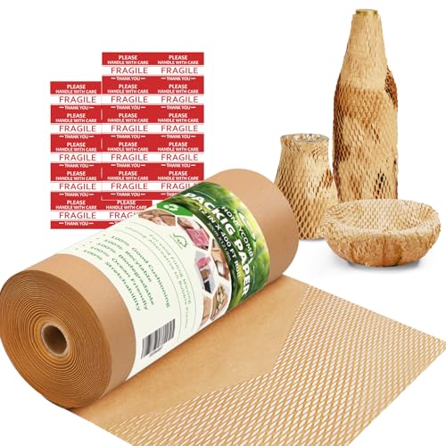 Honeycomb Packing Paper for Moving, Protective Wrapping Paper 12" x 400ft - color: Brown, size: 12 Inch x 400Feet