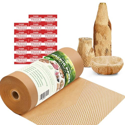 Honeycomb Packing Paper for Moving, Protective Wrapping Paper 12" x 400ft - color: Brown, size: 12 Inch x 400Feet