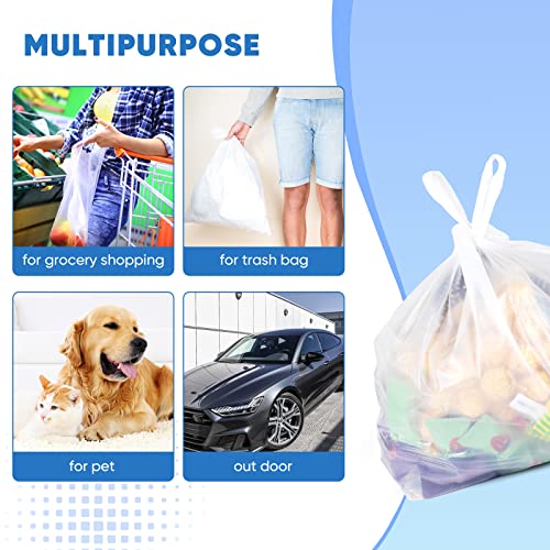 LimonLaviu Plastic Bags - 100Pack (25 mic thickness) (11.5'x 6.5" x 21') with Handles - Small Business & Grocery Bags in Bulk - Heavy Duty, Unscented - size: 100
