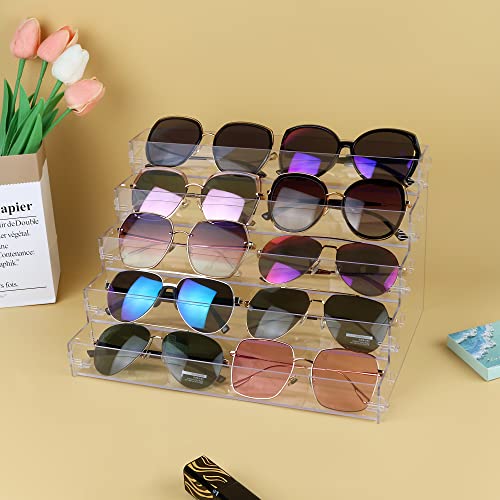 Sunglasses Organizer Countertop Stand, 5 Tier Sunglass Holder Display Rack, Nail Polish Organizer Acrylic Display Stand, Assembly Required - style: 5 Tier