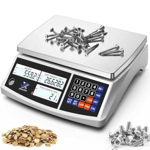 Industrial Price Counting Scale, 22lb/10kg x 0.1g Digital Bench Scale Inventory Scale for Small Parts Coin Scale, lb/g/kg/oz Units Electronic Gram Scale with LCD Backlit Display Large Platform - style: 10kg x 0.1g