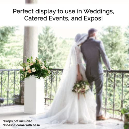2 Pack White Pedestal Platform Tall Box 12" x 12" x 32" No Lid Art Exhibit Sample Flower Arrangement Display Plant Cube Retail Riser Collectible Cover 5 Sided by Marketing Holders - size: 12"w x 12"d x 32"h White