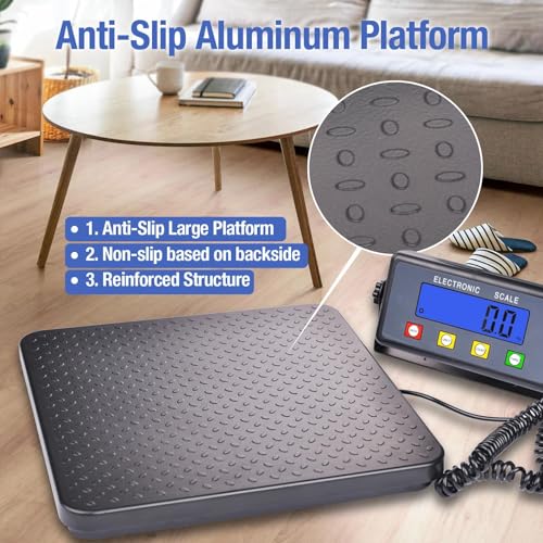 Surmountway Industrial Shipping Scale 660lbs, 11.8" x 11.8", Black - size: 660Lbs