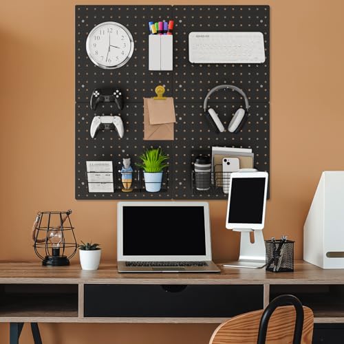 FZK Plastic Pegboard Wall Organizer Kit, 12x12, 4 Pack, Black - color: 12inch-Black