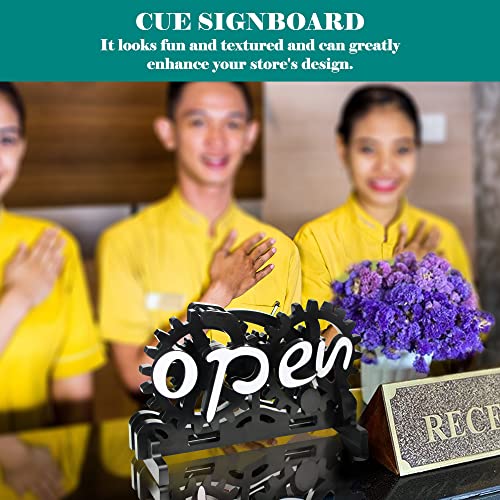 Open Closed Business Sign, Suction Cup Ultra Manual Mechanical Gear Conversion, Double Sided, for Restaurant, Bar, Hotels, Cafes (Placement) - color: Placement