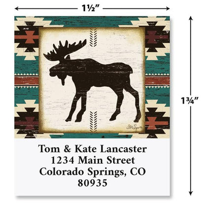 Rustic Lodge Personalized Address Labels - Set of 144 (4 Designs), Self-Adhesive, Large Flat-Sheet Select Labels, By Colorful Images - style: Rustic