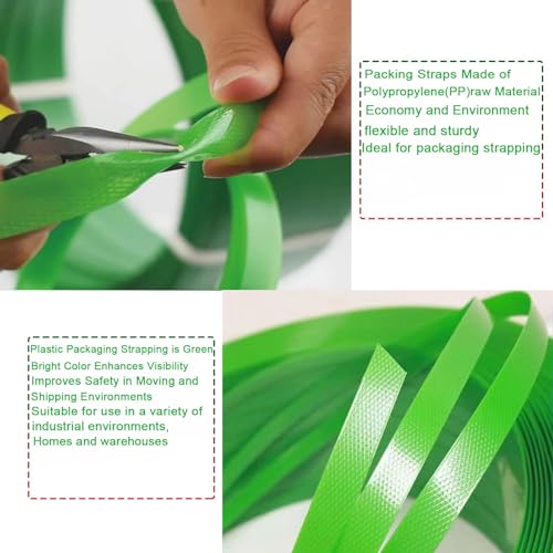 Plastic Packaging Banding Strapping Kit, Green - color: Green