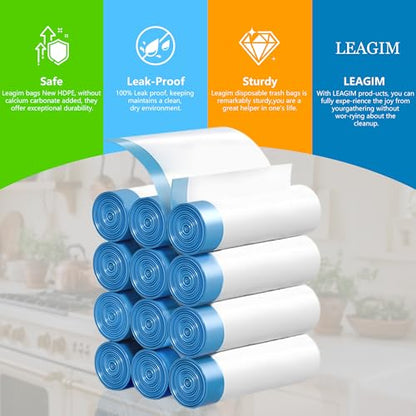 Small Trash Bags 2 Gallon, 360 Count -1.2 Mil Drawstring Mini Garbage Bags, White Plastic Trash Can Liners for Bathroom Accessories, 7.5 Liter, Bedroom, Dorm Room Essentials, Office - color: 2gal-360