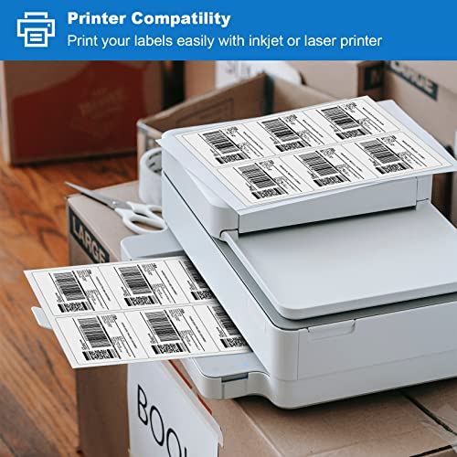 BESTEASY 3 1/3" x 4" Labels Shipping Labels for Laser Inkjet Printers, 6 Up Self Adhesive FBA Address Labels, White Matte Mailing Label Stickers (100 Sheets, 600 Labels) - size: 100 sheets, style: 6 up-3-1/3" x 4"