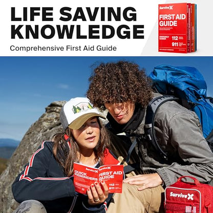 SurviveX Small First Aid Kit, Emergency Kit for 1-2 People