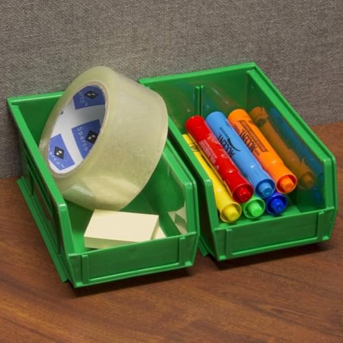 Akro-Mils 30220 AkroBins Plastic Storage Bins, 7"x4"x3", Blue, 24-Pack - color: Blue