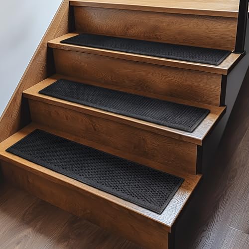 Mohawk Home Indoor Outdoor 6 Pack (0' 9" x 2' 11" Stairtread) Heavy Duty Rubber Floor Mat Anti Slip Restaurant Kitchen for Garage Garden Industrial Pool Entrance Bar Wet Area - size: 6 Pack (0' 9" x 2' 11" Stairtread)