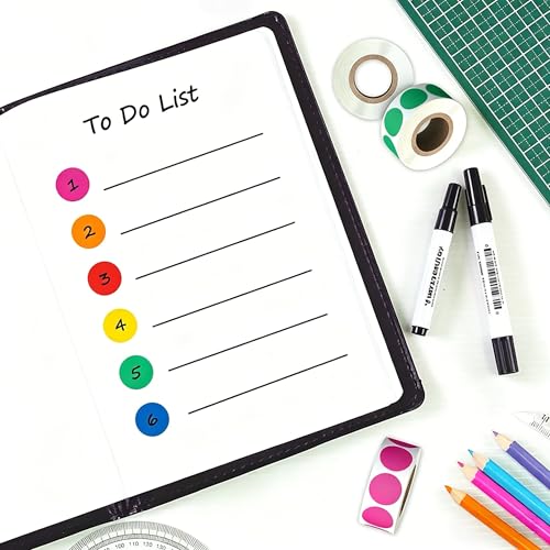 SHYGO® 1“ Orange Circle Dot Stickers Color Coding Labels, 1000PCS 2 Rolls - color: Orange