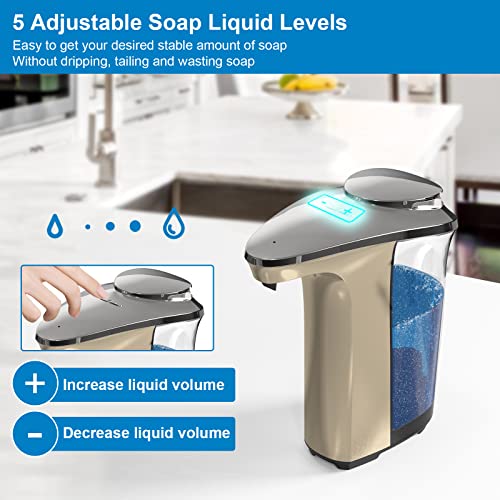Automatic Soap Dispenser, 17oz Touchless Liquid Dish Soap Dispenser Kitchen - color: Champagne Gold