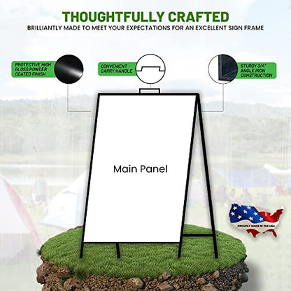 A-Frame Sign Holder - Folding Open House Stand, 36 x 24 in, Black, 1 Pack - size: 36 x 24 (1 Pack)