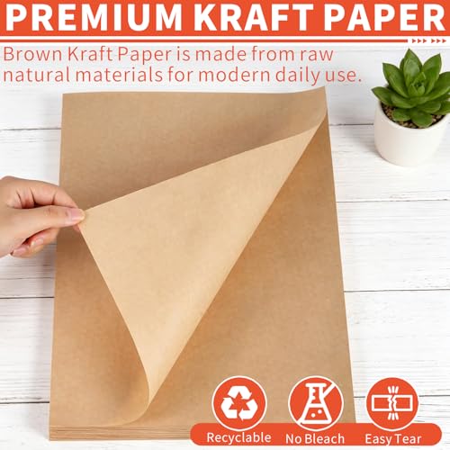 Kraft Paper Sheets, 83 PCS Packing Paper Sheets, 14.5" x 11" Sheet Size Craft Paper, Durable Packing Paper, Foldable Shipping Paper for Shipping, Packaging, DIY, Moving(Brown)