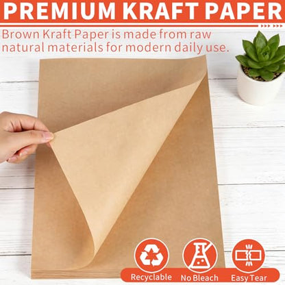 Kraft Paper Sheets, 83 PCS Packing Paper Sheets, 14.5" x 11" Sheet Size Craft Paper, Durable Packing Paper, Foldable Shipping Paper for Shipping, Packaging, DIY, Moving(Brown)