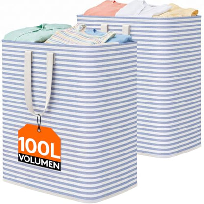 Lifewit 100L Large Laundry Baskets, Laundry Hampers Bags, 2 Pack, Blue - color: Blue, size: 100L