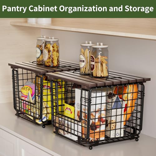 2 Pack Stackable Potato Onion Bins, Pantry Organizers and Storage - color: 2pack-bronze