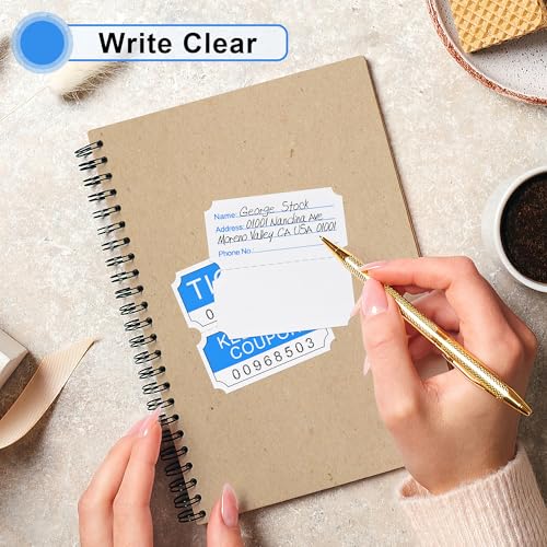 L Liked 250 Raffle Tickets Rolls, Blue (4 Color Selection),Double Roll,50/50 Raffle Tickets for Events, Entry, Class Reward - color: 250 Tickets-blue