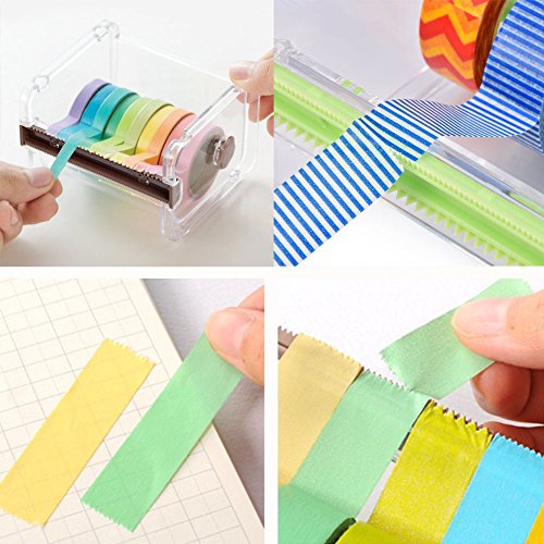 2pcs HomDSim Washi Tape Dispenser Cutter,Roll Tape Holder Organizer,Masking Tape Desktop Tape DIY Sticker Roll Tape Cutter Holder Storage,Washi Tape Box Yellow - color: Yellow