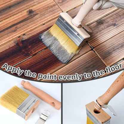 Wesquer Limewash Paint Brush Set 2 Pack Deck Stain Brush