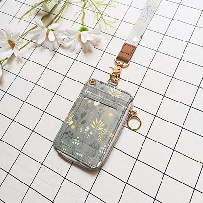 bolimoss Lanyard with Wallet,Zip ID Case with Lanyard,Lanyard Badge Holder,Lanyard Wallet for Women,Fashion Lanyard Wallet, ID Case Wallet with Lanyard（ Light Grey ） - color: Light Grey