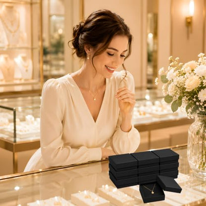 PartyCrazye Small Jewelry Gift Boxes, 20 Pack 3.5x3.5x1 Inch, Black - color: Black, size: 3.5x3.5x1 Inch (Pack of 20)